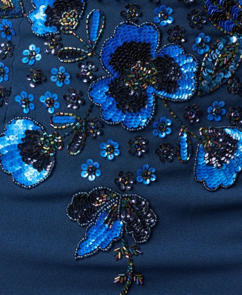 Women's Beaded V-Neck Gown