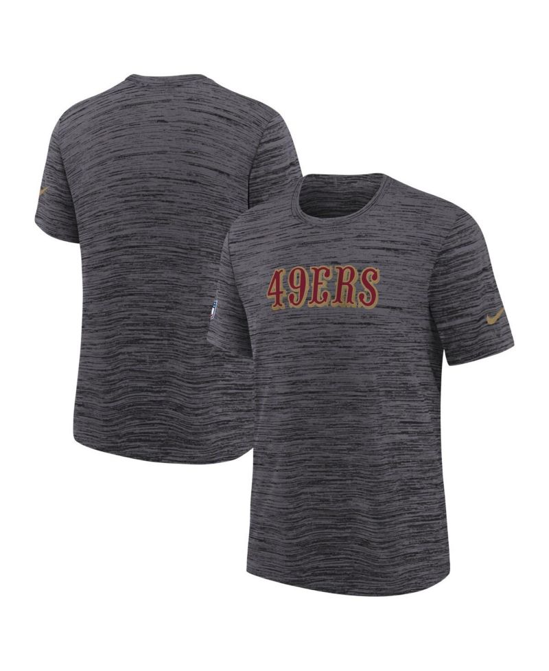 Big Boys and Girls Heather Black San Francisco 49ers 2025 Rivalries Collection Sideline Velocity Dri-FIT T-Shirt