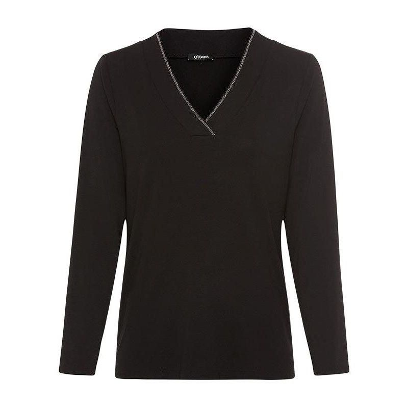 Women's V-Neck Sparkle-Trim T-Shirt