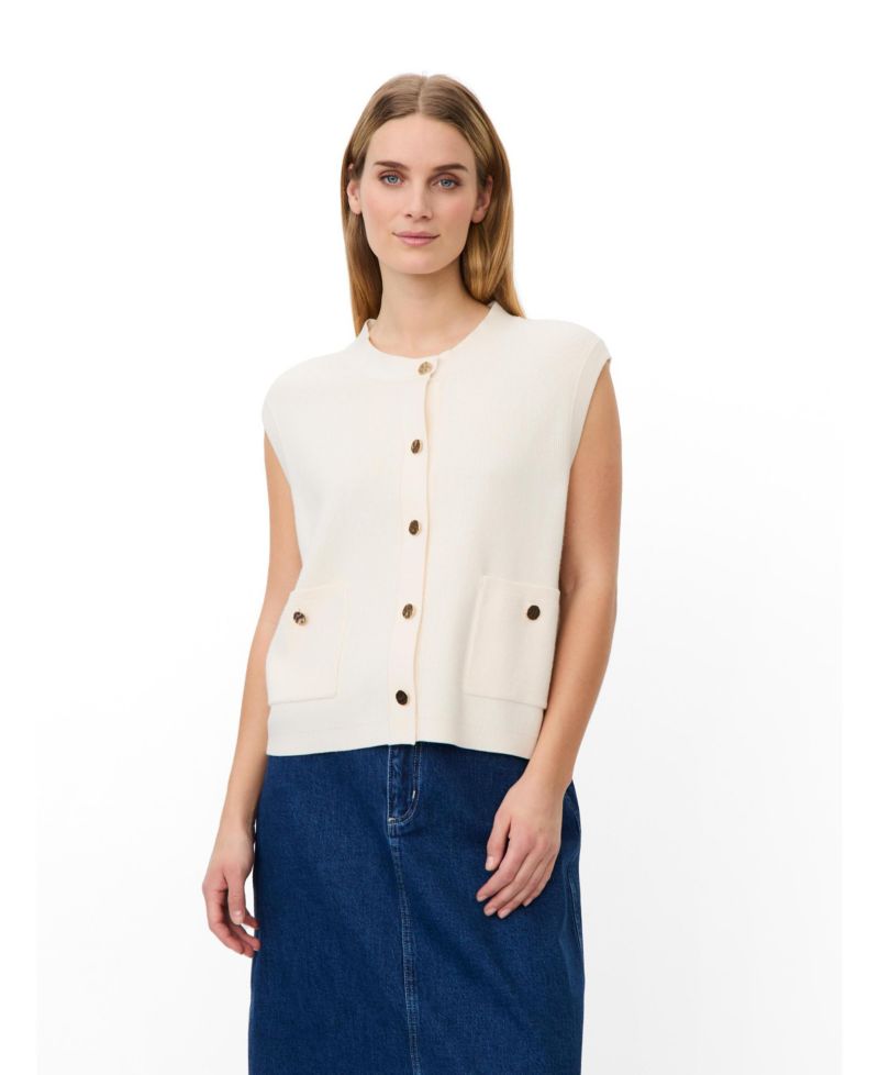Women's MaLossan Button-Front Crew Neck Knit Vest