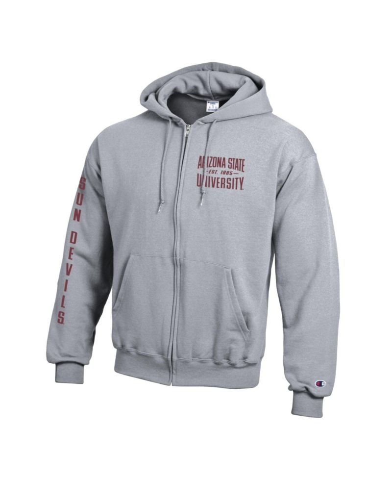 Men's Gray Arizona State Sun Devils Varsity Power blend Full-Zip Fleece Hoodie