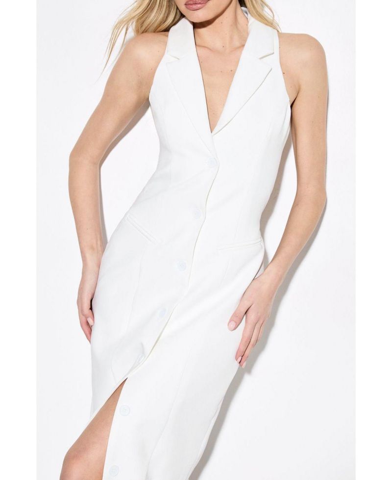 Women's Premium Open Back Waistcoat Midi Dress