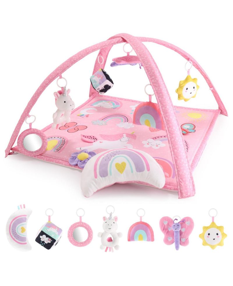 7 in 1 Baby Play Gym and Tummy Time Mat, Rainbow Paradise