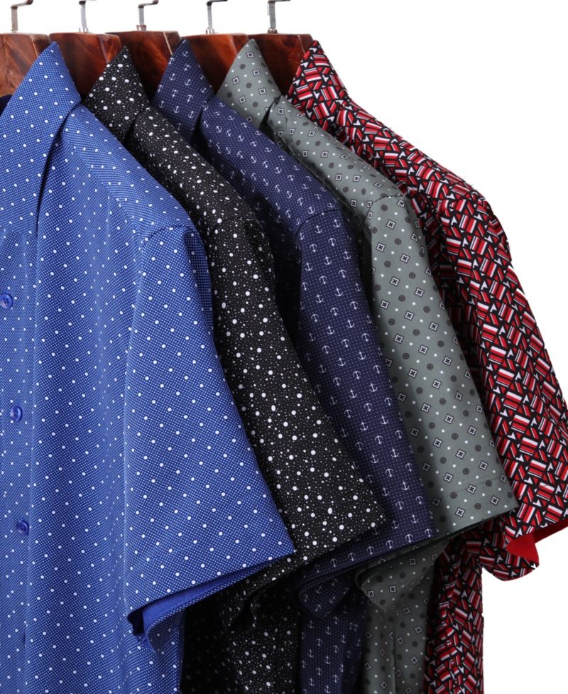 Men's Slim-Fit Geo-Print Performance Shirt
