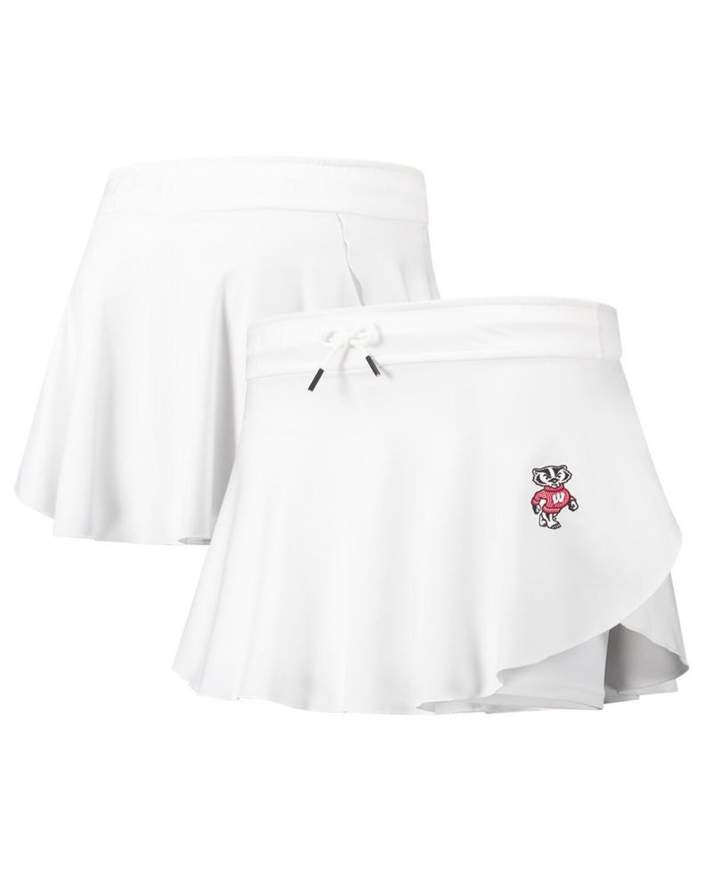 Women's White Wisconsin Badgers Gameday Split Soft Skort