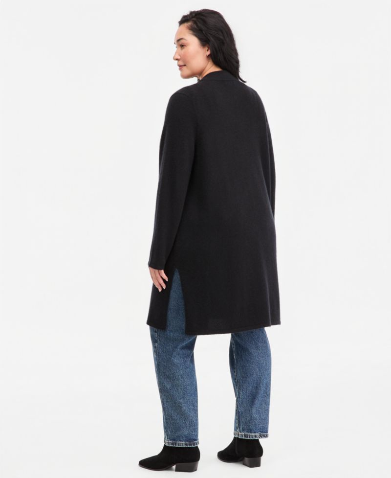 Plus Size 100% Cashmere Open Cardigan