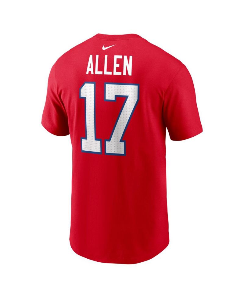 Men's Josh Allen Red Buffalo Bills Player Name & Number T-Shirt