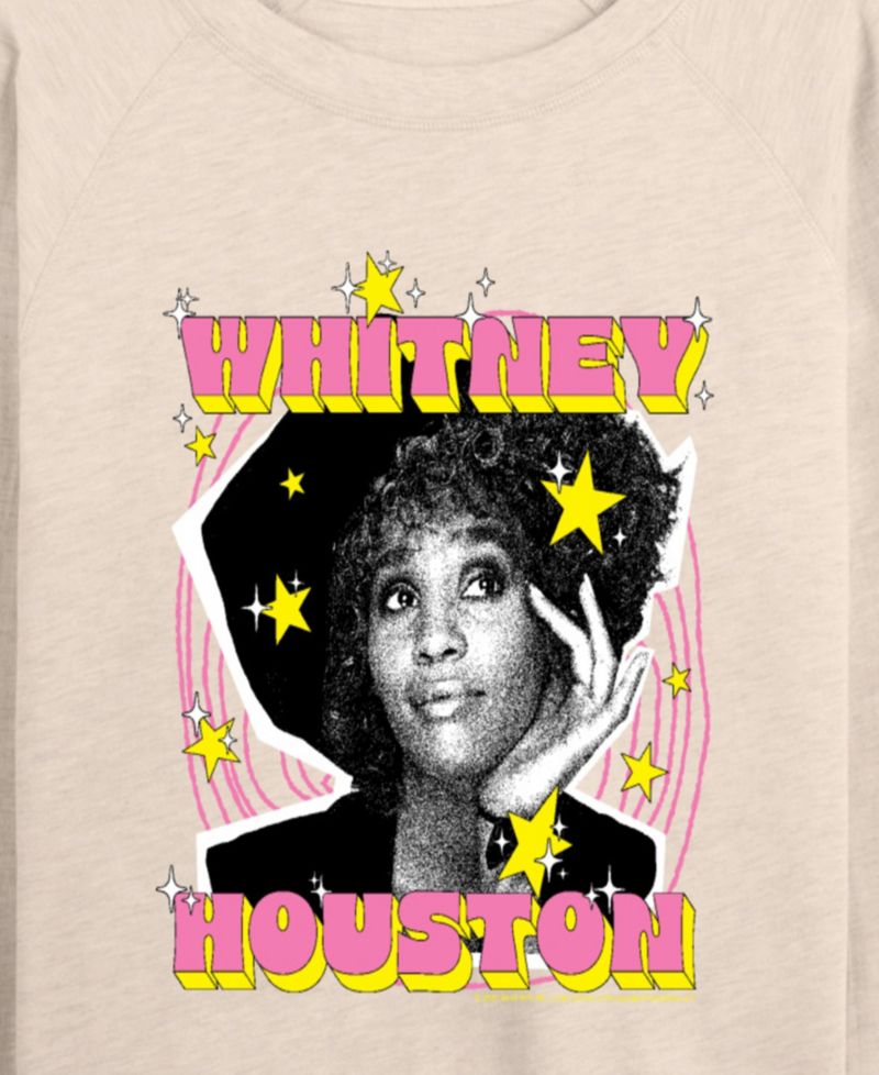 Women's Whitney Houston Portrait French Terry Long-Sleeve T-Shirt