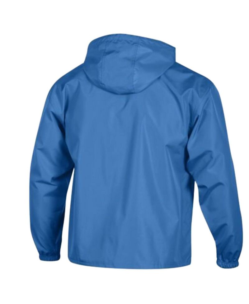 Men's Blue Detroit Lions Packable Hooded Windbreaker Half-Zip Sweatshirt