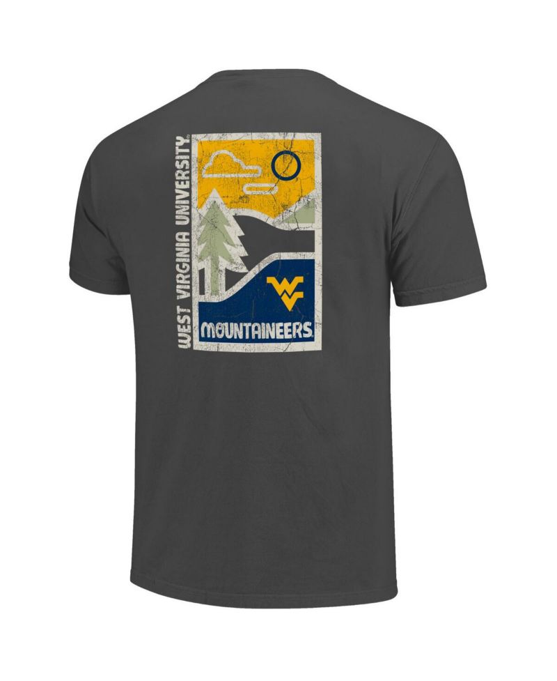 Men's Graphite West Virginia Mountaineers Comfort Colors Minimal Vista Distressed Graphics T-Shirt