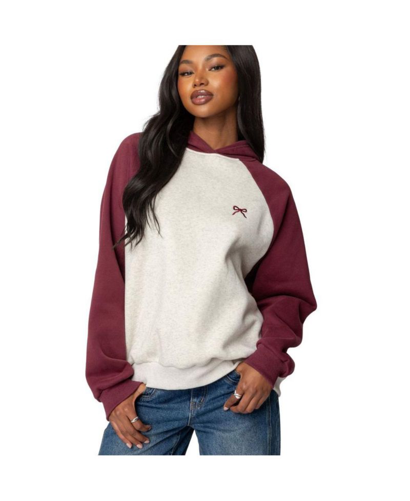 Women's Raglan Bow Oversized Hoodie