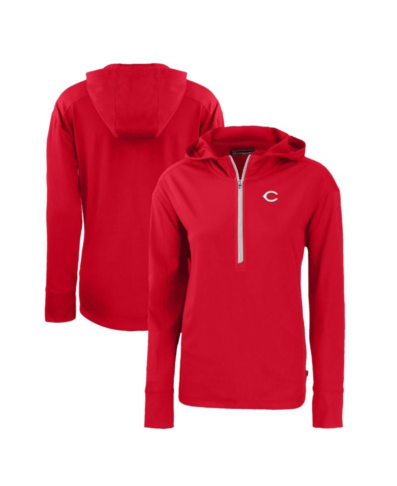 Women's Red Cincinnati Reds Daybreak Eco Half-Zip Hoodie