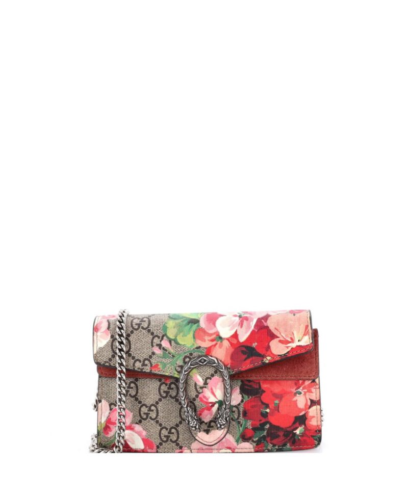 Super Mini Dionysus Bag Blooms Print GG Coated Canvas