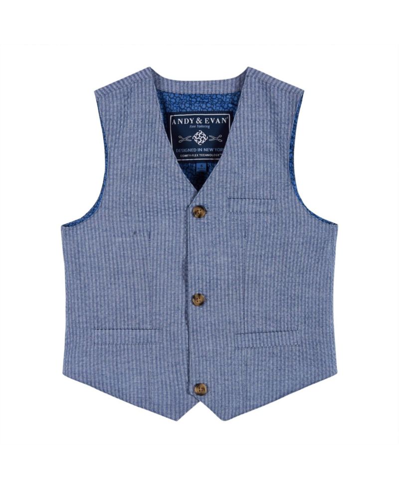 Big Boys Toddler/Child Seersucker Vest Suit Set