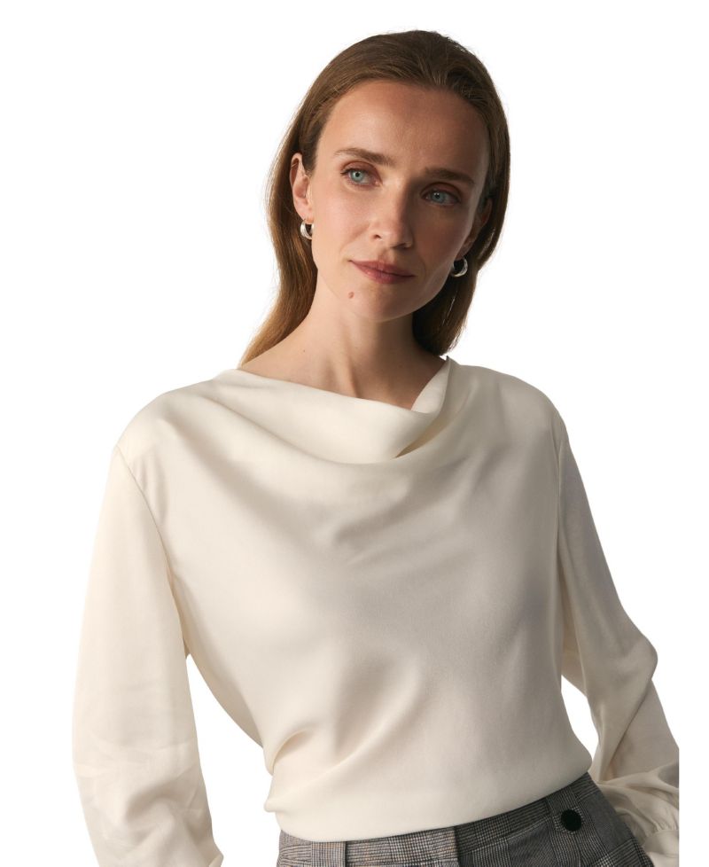 Women's Loano Long-Sleeve Cowl Neck Satin Blouse