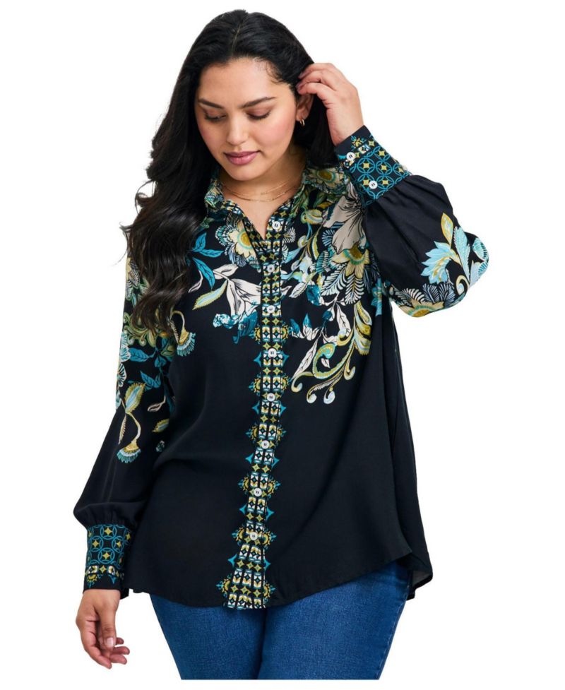 Women's Plus Size La Luna Button Down Shirt