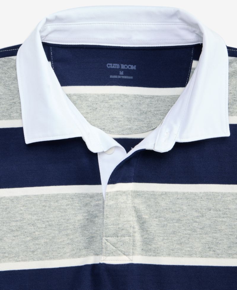 Men's Stripe Long-Sleeve Rugby Shirt