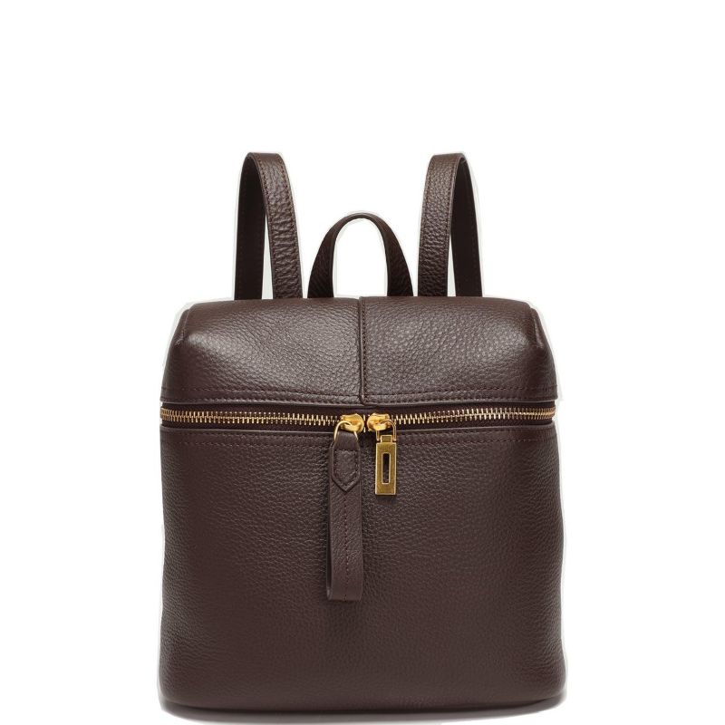 Sutton Small Pebbled Leather Backpack Purse Top Handle Zipper Closure Travel Casual Bag for Women
