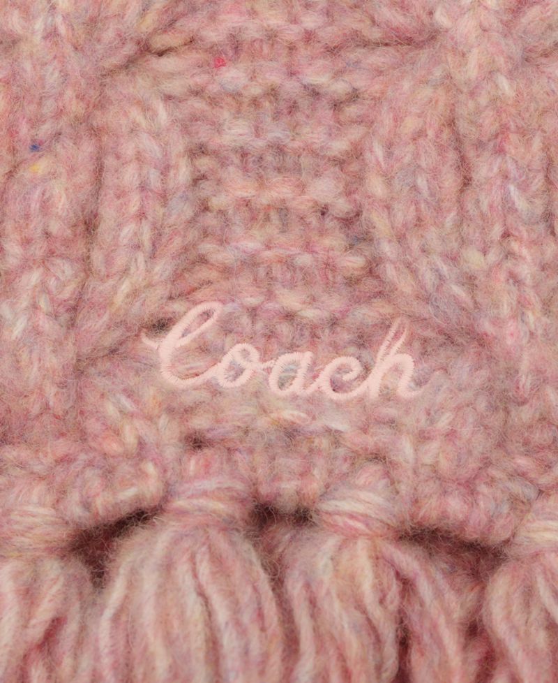 Chain Cable Knit Fringe Scarf