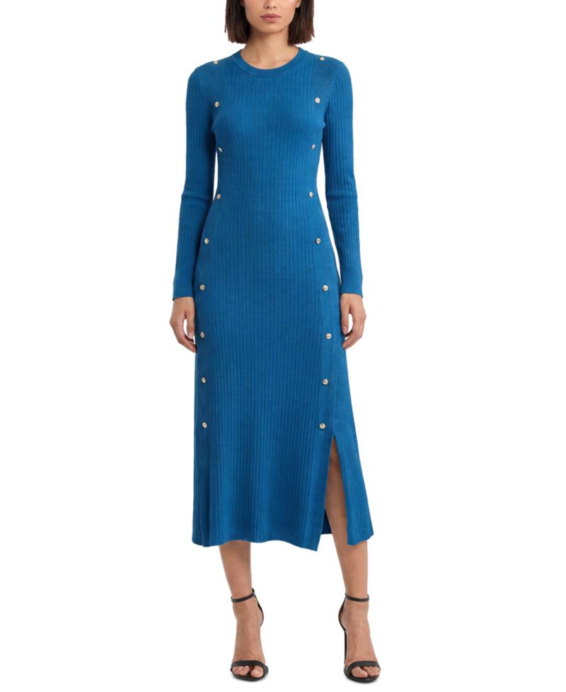 Women's Tamara Ribbed-Knit Side-Slit Sweater Dress