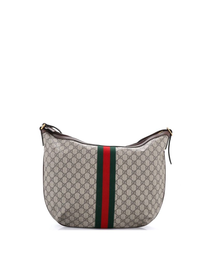 Large Ophidia Half Moon Hobo GG Coated Canvas