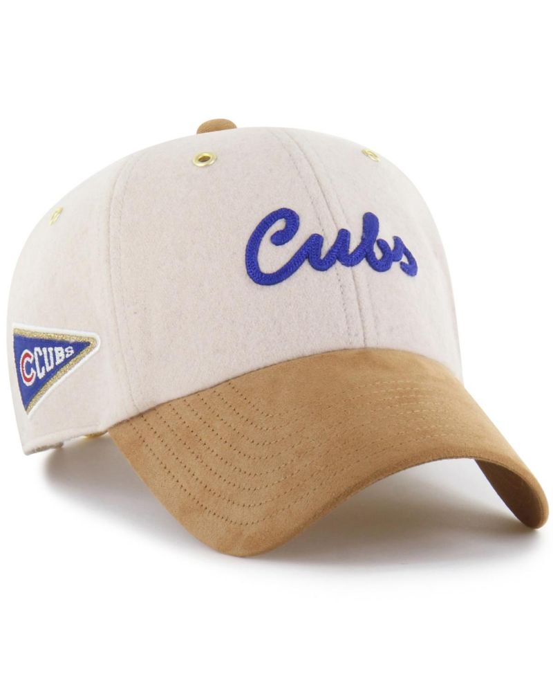 Stoney Clover Lane x Men's Natural/Tan Chicago Cubs Script Charm Clean Up Adjustable Hat