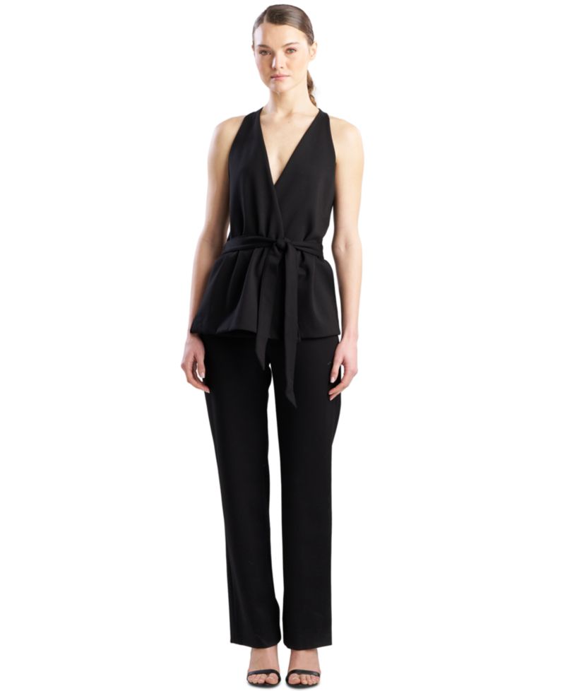 Women's Scoop-Neck Wide-Leg Sleeveless Jumpsuit