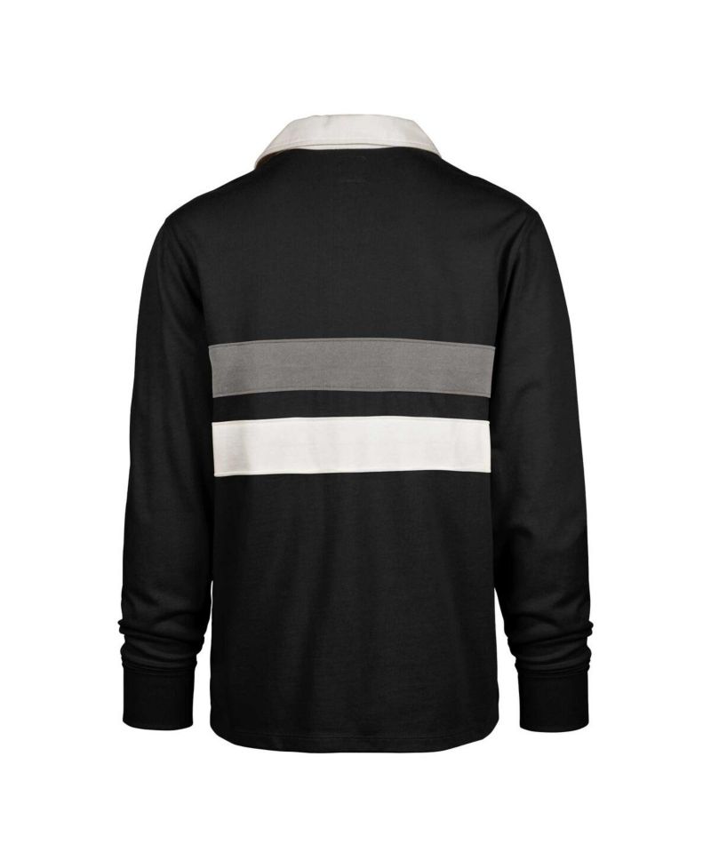 Men's Black Tennessee Volunteers Clubhouse Knox Thames Rugby Long Sleeve Polo Shirt