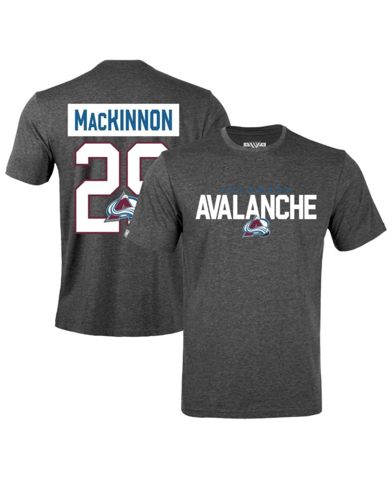 Men's Nathan MacKinnon Gray Colorado Avalanche Richmond Name & Number T-Shirt