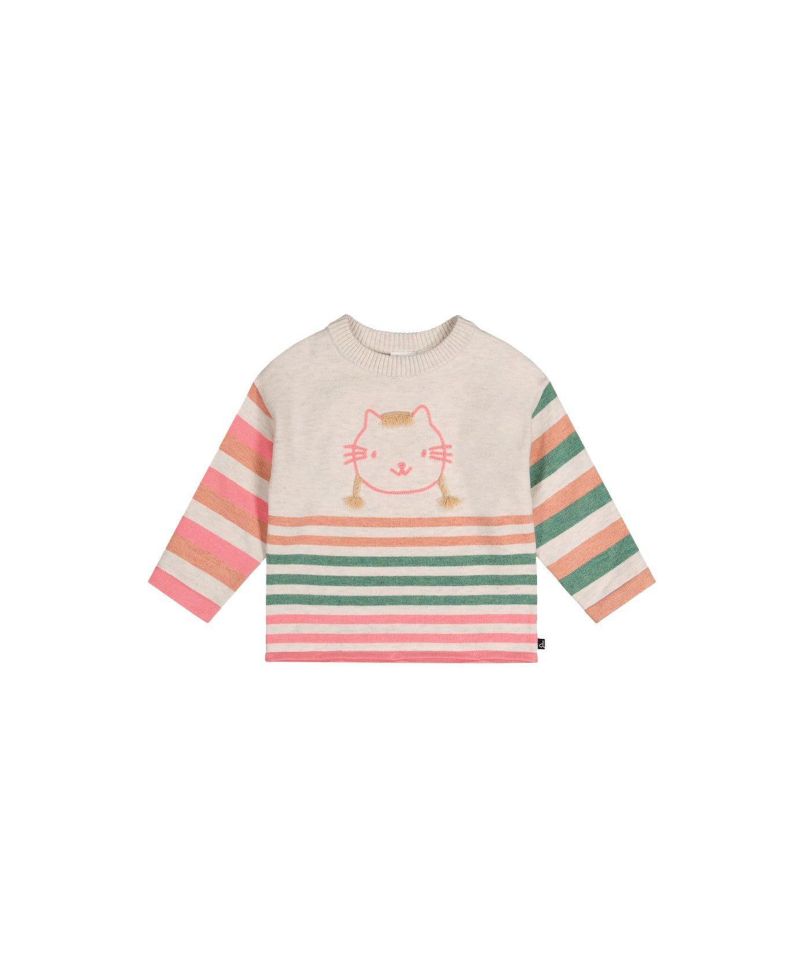 Little and Big Girl 6-8 Years Knitted Stripe Sweater
