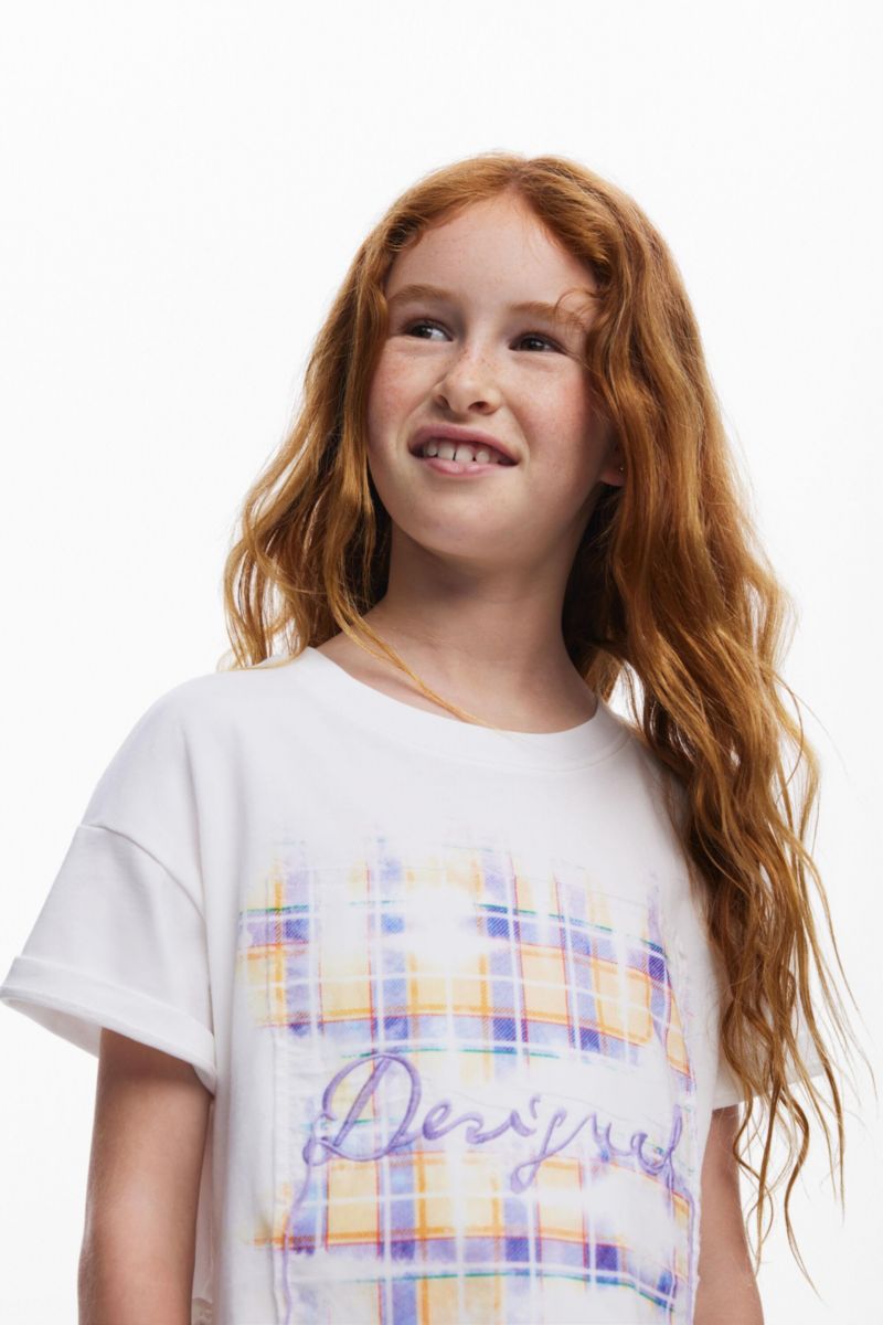 Girls's Short sleeve check t-shirt