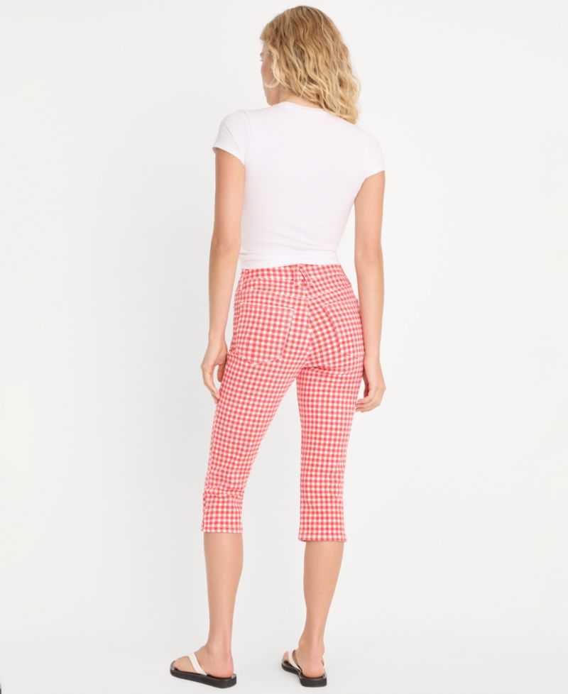 Women's Gingham Capris Pants