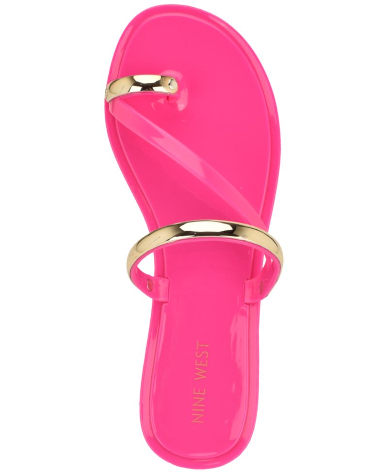 Women's Seashell Ornamented Toe Ring Flat Sandals