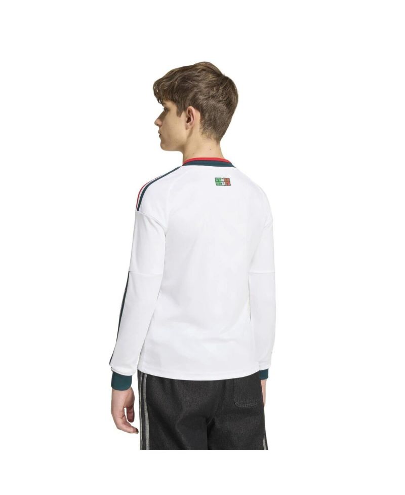 Big Boys and Girls White Mexico National Team 2026 Away Replica Long Sleeve Jersey