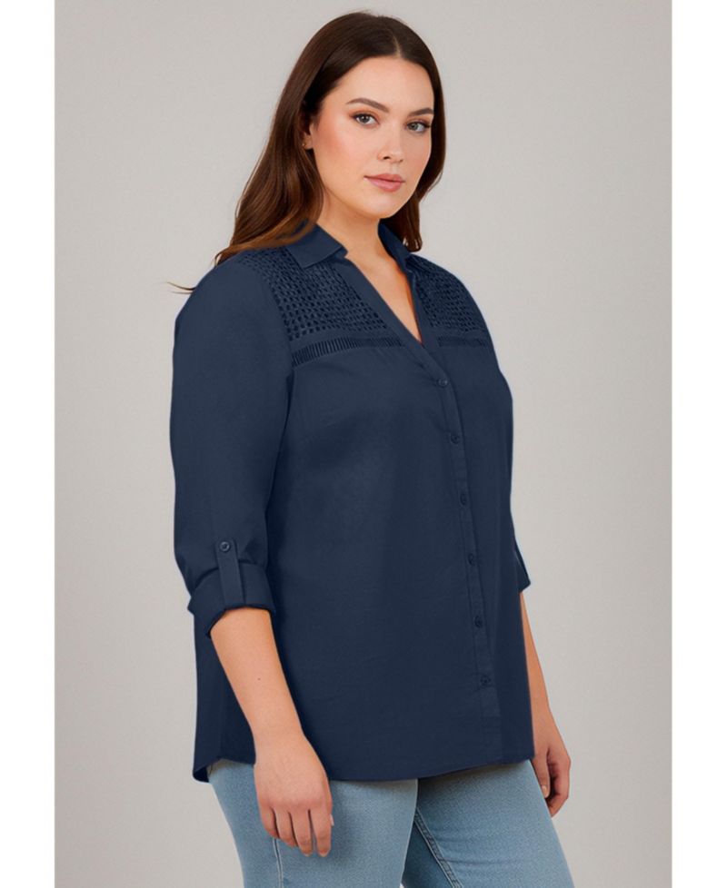 Women's Long Sleeve Lace Detail Shirt