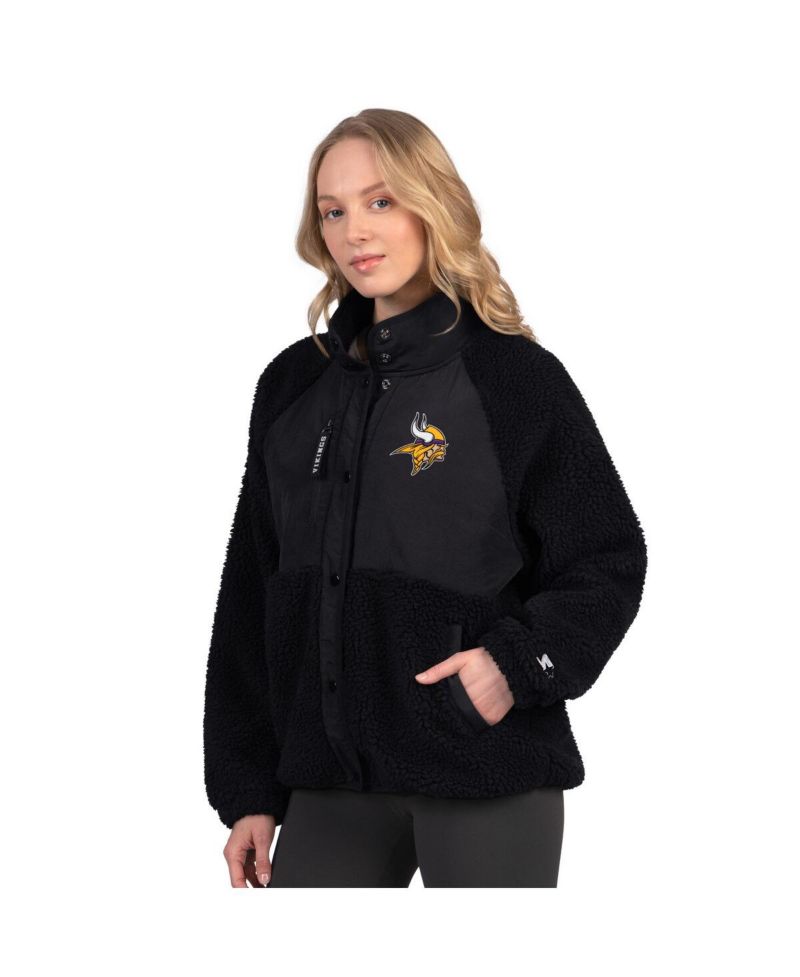 Women's Black Minnesota Vikings On the Ball Sherpa Jacket