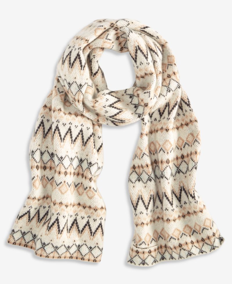 Fair Isle Cashmere Ribbed Muffler