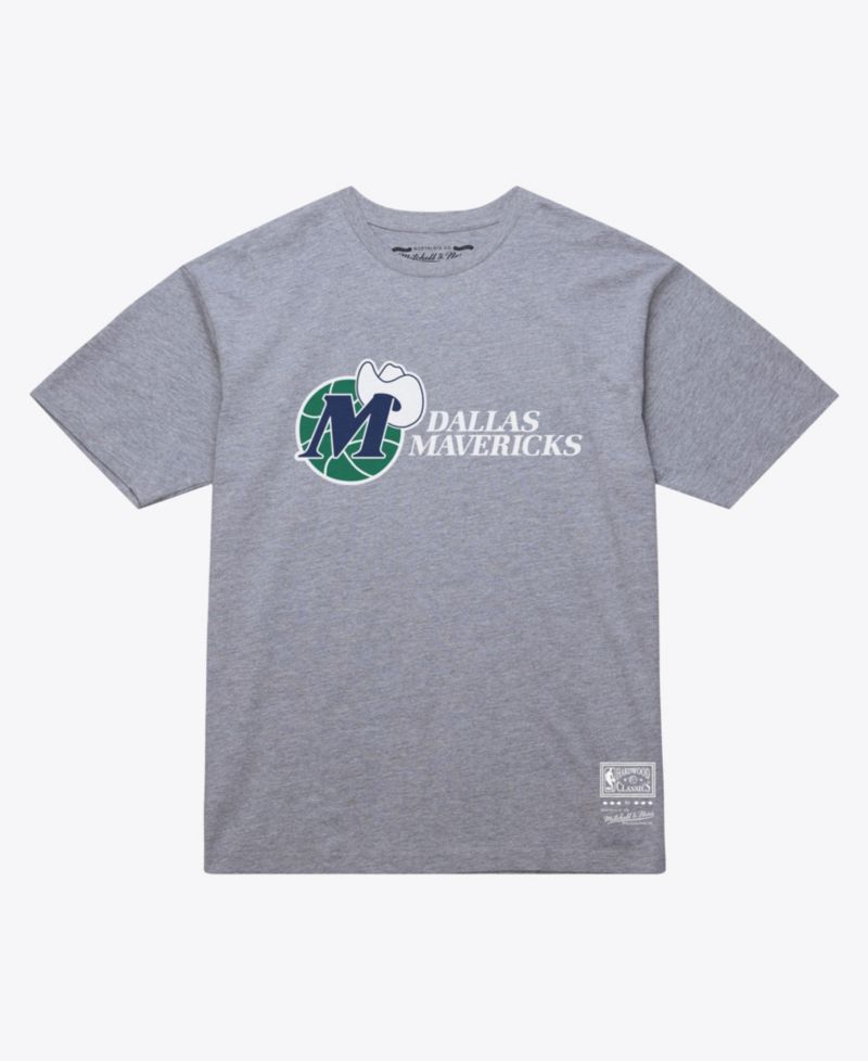 Men's and Women's Dallas Mavericks Hardwood Classics Arch Screen-Print Graphics T-Shirt