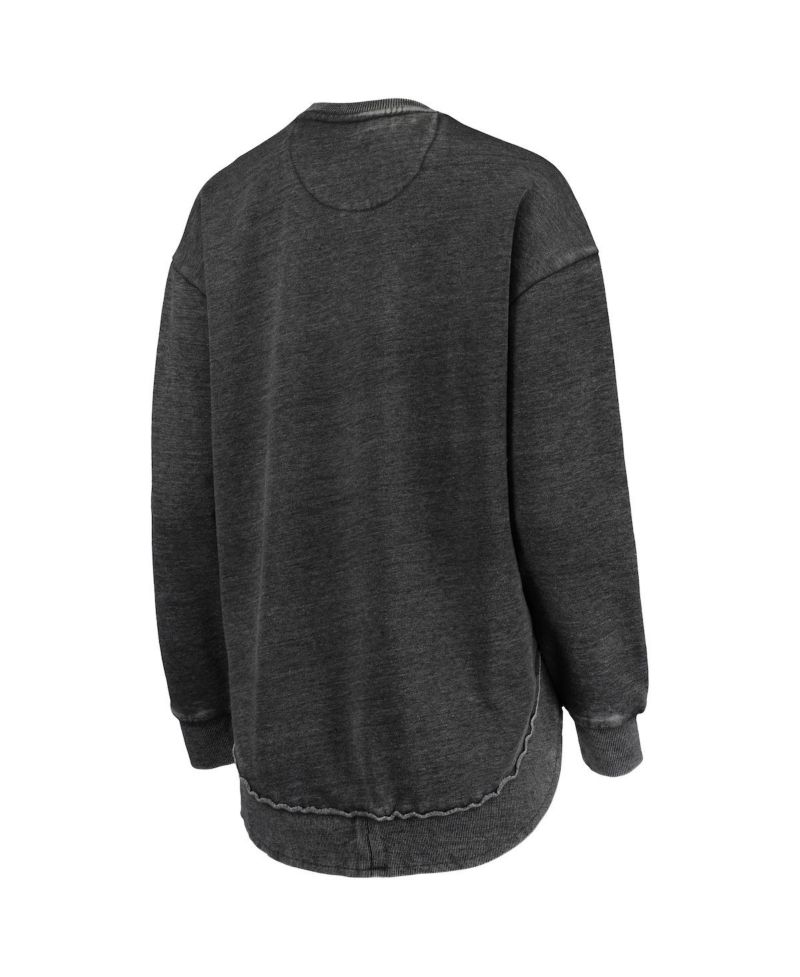 Women's Black Distressed Cincinnati Bearcats Vintage-Like Wash Pullover Sweatshirt