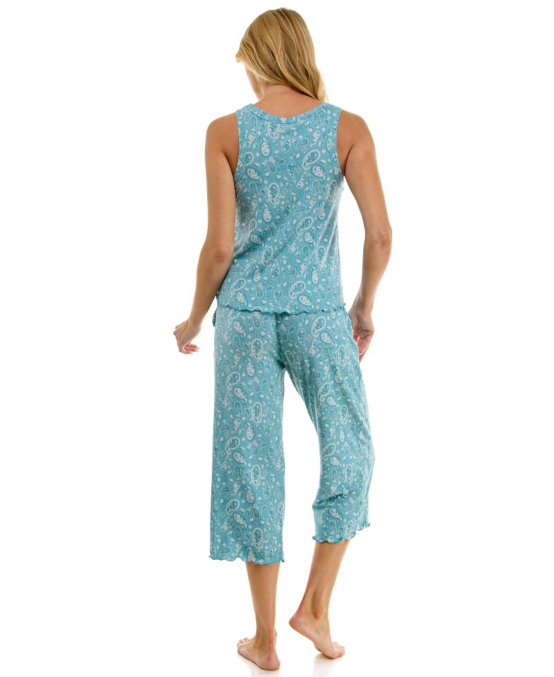 Women's Variegated Rib Tank Top & Pants, 2-Piece Set