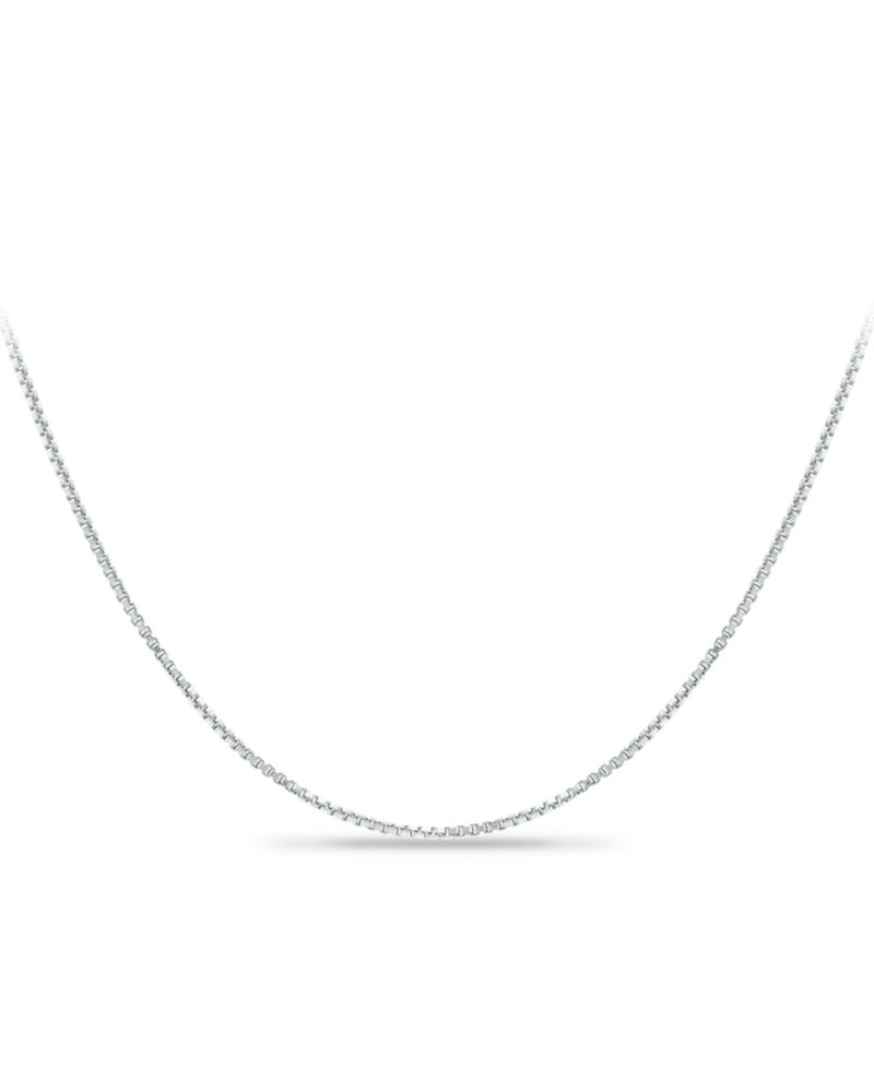 Box Link 16"-20" Chain Necklace in In Sterling Silver or 18k Gold-Plated Silver