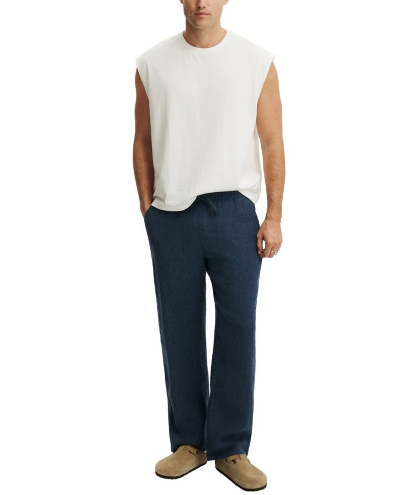 Men's Baggy Carpenter Straight-Leg Linen Pant
