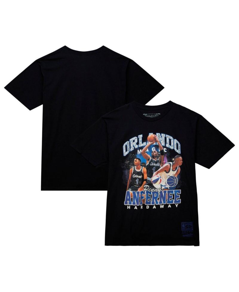 Men's Penny Hardaway Black Orlando Magic Hardwood Classics Bling Concert Player T-shirt