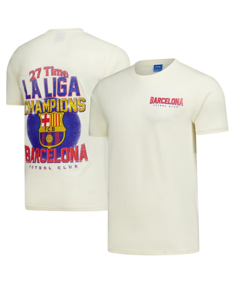 Men's and Women's Cream Barcelona Champion T-Shirt
