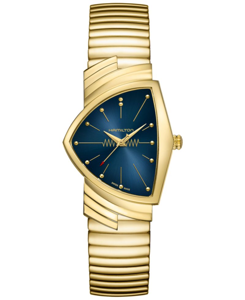 Women's Swiss Ventura Gold PVD Stainless Steel Bracelet Watch 32x50mm
