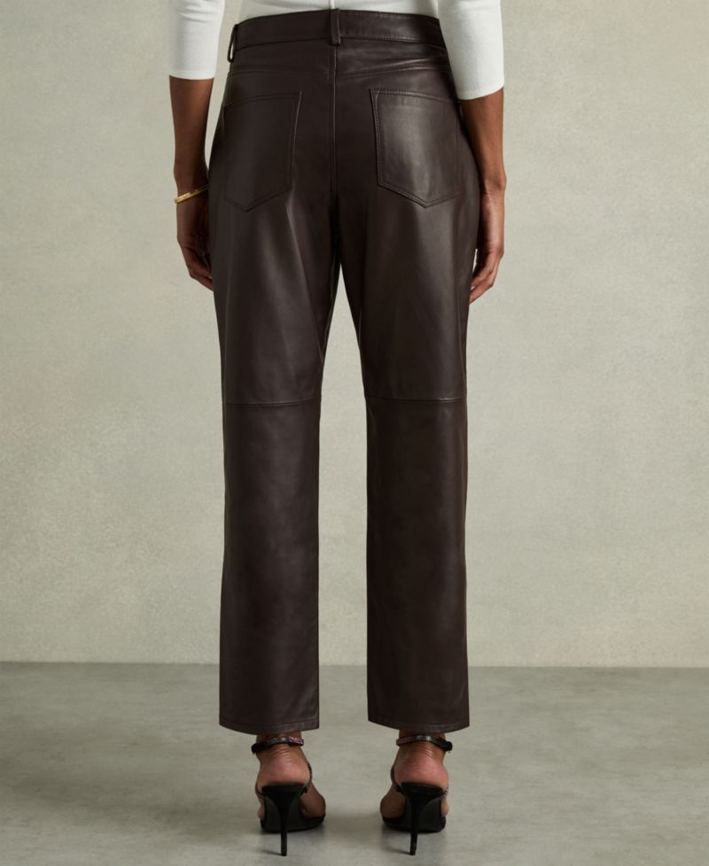 Women's Verona Leather Slim-Leg Pants