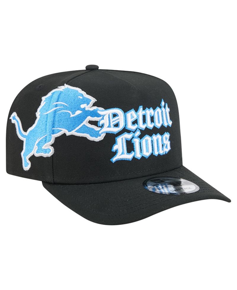 Men's Black Detroit Lions Proud A-Frame 9FIFTY Snapback Hat