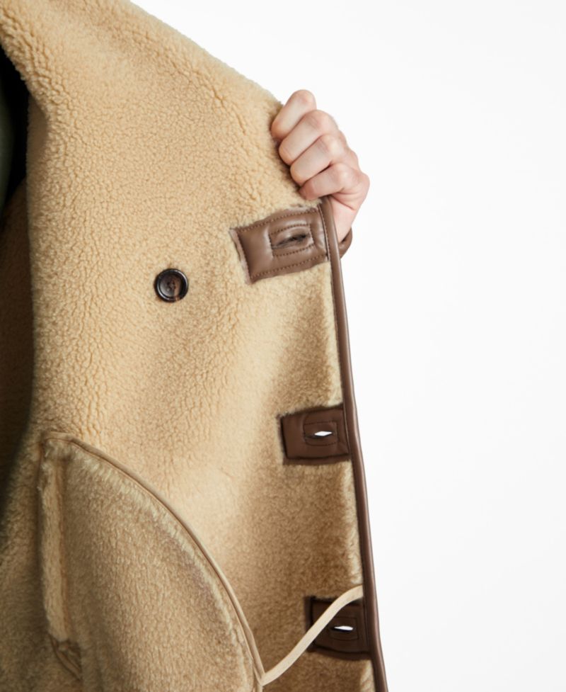 Men's Double Breasted Faux Leather Coat