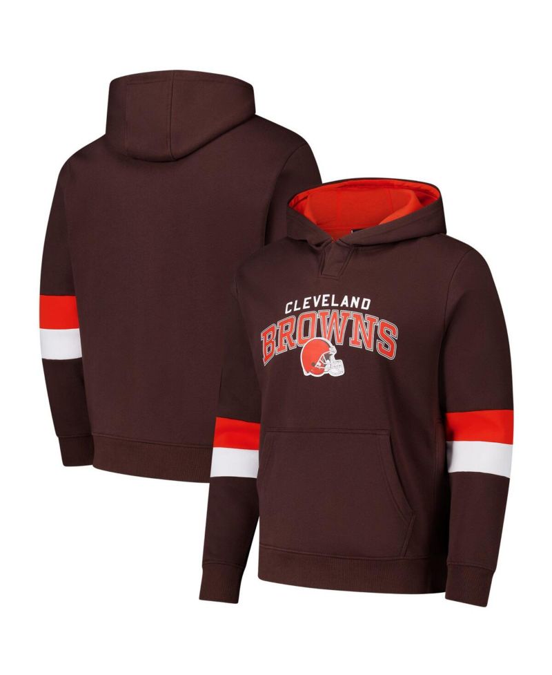 Men's Brown/Orange Cleveland Browns Adaptive Faceoff Pullover Hoodie