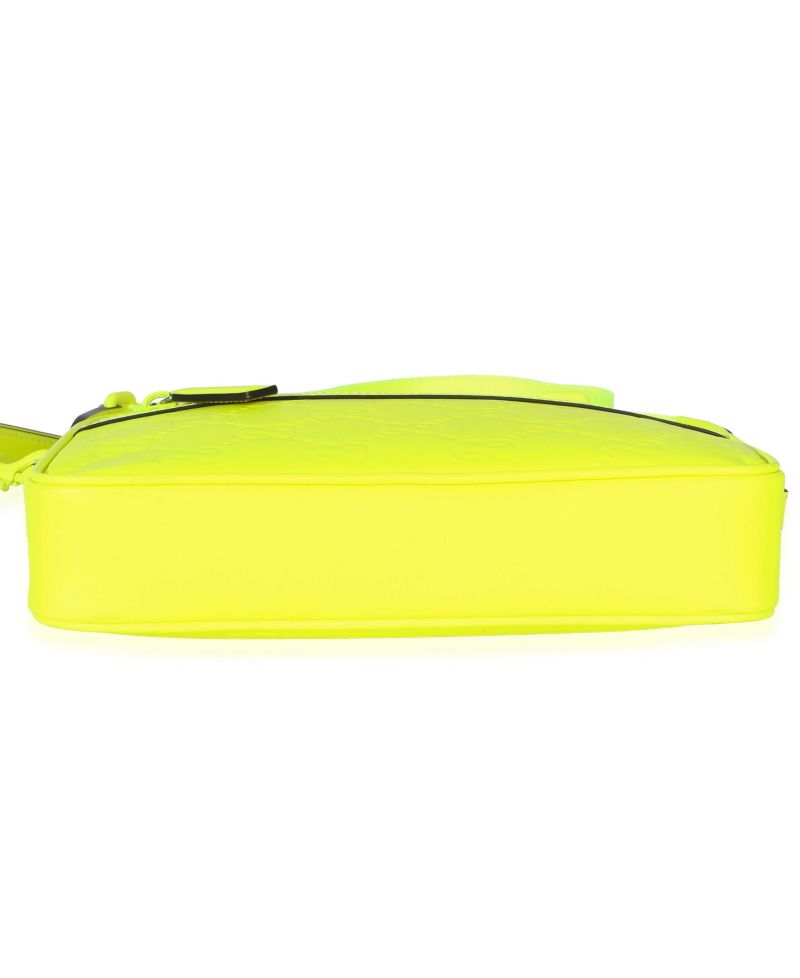 Fluorescent Yellow Rubber Effect Monogram GG Crossbody Bag